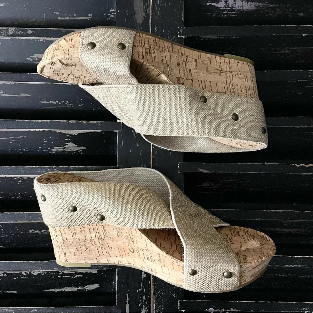 Lucky Brand Miller 2 Cork Platform Wedge Sandals NEW